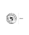 Image of a 1.06 inch silver disco ball topper from the Disco Ball Cupcake Toppers 24 Pack Mini Dancing Cake Decorations For 70s Theme Birthday Party And New Year Celebrations Great For Desserts And Cupcakes With A Shiny Retro Vibe.