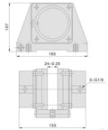 Technical drawing of Heavy Duty Pneumatic Large Air Pressure Disc Brake Type Integral Brake Wire Drawing Machine Cylinder DBZ20.