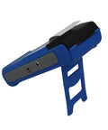 Rock Solid Digital Hardness Tester Meter Featuring Built In Thermal Printer And 600 Group Data Storage With Dead On Accuracy Across 170 To 960 HLD Range showing side view with adjustable stand.