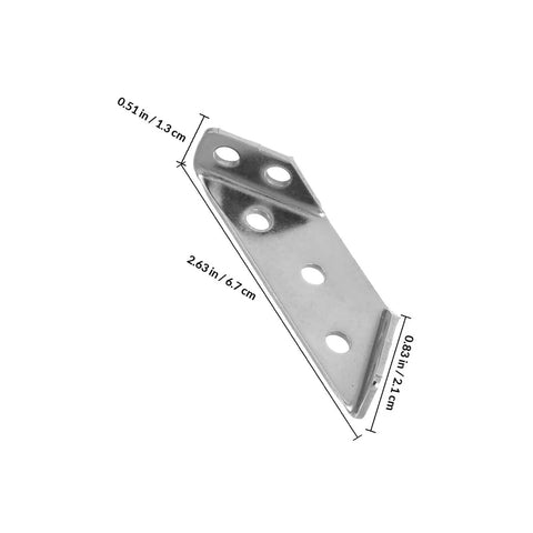 Heavy Duty Stainless Steel Corner Brackets Three Sided Corner Braces For Wood Frames And Shelves shown with measurements