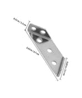 Three Sided Corner Bracket Set In Stainless Steel With Screws For Wood Furniture And Shelves, Heavy Duty Shelf Support Braces
