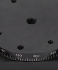 Close-up of 60mm Fine Tuning Optical Sliding Stage With 2.3 Inch Cross Roller Guide, 360 Degree Rotary Platform showing angle markings