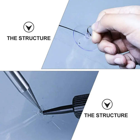 Hand applying Windshield Repair Kit For Chips And Cracks Easy Application Glass Crack Repair Tool For Automotive Use Quick And Safe Fix