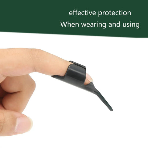 Sewing Finger Guards Pack Of 3 Soft Breathable Finger Sleeves on finger providing effective protection.