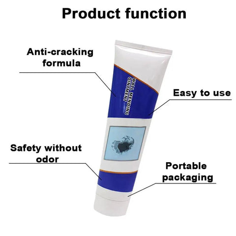 Fast-Drying Wall Repair Kit With Scraper Pro-Grade Drywall Patch Spackle Paste For Easy Hole Crack Scratch And Pit Fixes Strong Adhesion Sandable Paint Ready