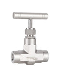 316 stainless steel high-pressure needle valve with T-handle and threaded ends