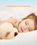 Child peacefully sleeping with stuffed dog, showcasing the comfort of Heavy Duty Soundproof Wall Panels With Adhesive High Density Acoustic Foam Rolls For Studio Noise Dampening And Home Podcast Rooms Custom Cut Closed Cell Rubber That Smashes Room Reverb Cold Without Stealing Your Cash Or Time.