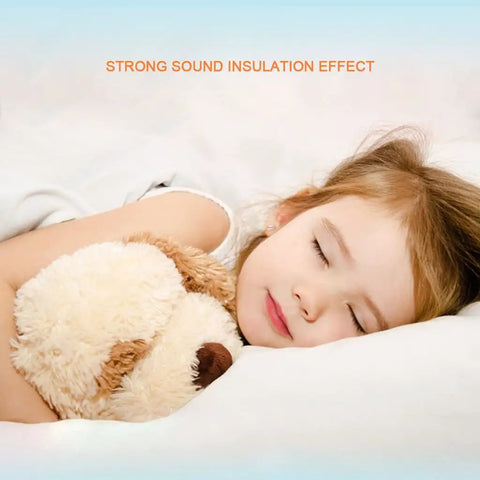 Child peacefully sleeping with stuffed dog, showcasing the comfort of Heavy Duty Soundproof Wall Panels With Adhesive High Density Acoustic Foam Rolls For Studio Noise Dampening And Home Podcast Rooms Custom Cut Closed Cell Rubber That Smashes Room Reverb Cold Without Stealing Your Cash Or Time.