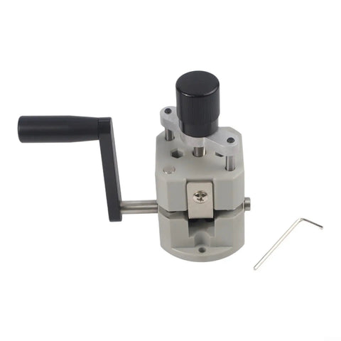 Awesome Plastic Hand Crank Manual Wire Stripper For Copper And Aluminum Cables Features Adjustable 2 To 20Mm Range close up view of tool with crank handle.