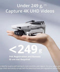 Mini 4K Camera Drone Bundle With Case And Extra Battery Under 249 Grams 3 Axis Gimbal Stabilization held in hand