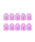 Premium 53N59 TIG Alumina Nozzles 5/16 Inch By 1 Inch Compact Fit WP9 WP20 WP50 Welding Torch Pack of 10 in pink.