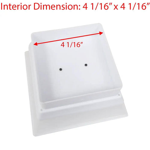 18 Pack White Solar LED Post Cap Lights For Outdoor Posts And Decks, 4x4 Square Fence Lamps interior dimension view