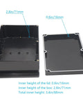 Tough As Nails Abs Plastic Junction Box IP65 Waterproof Dustproof Cover For Electrical Projects Solid Build With Secure Mounting Flaps Black 10 4 X 7 2 Inch Single Package inner dimensions showing lid and box heights