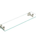 Decorative Glass Bathroom Vanity Shelf 22.75 Inch Wide By 5 Inch Deep With Brushed Nickel Finish, Coordinating Bath Accessory