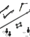 Straight Shooter Ten Piece Steering And Suspension Kit With Tie Rod Ends Drag Links Ball Joints And Sway Bar Links For 2008 2009 2010 Ford Super Duty Four Wheel Drive Trucks Built Tough, includes tie rod ends and drag links.