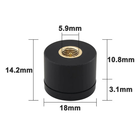 Mini 4G LTE Omnidirectional Antenna Pack Of 2 For Wireless Network Cards Routers Drones And Mobile Security Cameras With SMA Male Connector 18mm Size And 1dBi Gain base dimensions