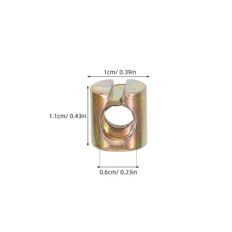 Super Cool 100 Pack M6 Threaded Inserts For Furniture Nuts Screws And Bed Connectors That Fit All Kinds Of Frames Easy Install Barrel Nut Replacements You Need Today, metal insert with measurements.