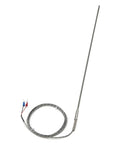 Thermocouple Temperature Sensor With 1.5m Metal Screened Cable, 400mm Flexible Probe, Sheathed WRNK-191, 3mm Diameter