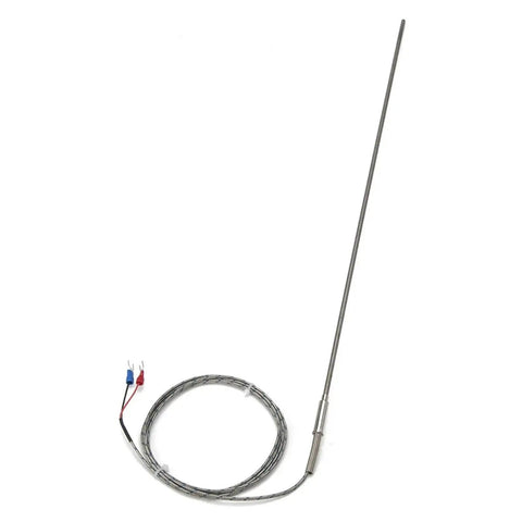 Thermocouple Temperature Sensor With 1.5m Metal Screened Cable, 400mm Flexible Probe, Sheathed WRNK-191, 3mm Diameter