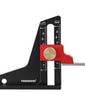Height And Depth Gauge For Woodworking Tools Quick Pro Grade Setup Blocks For Table Saw Router Table Drill Press And Bandsaw Imperial Measurements And Precision Tips For Quick Consistent Setup In The Shop black aluminum gauge with red slider and imperial scale