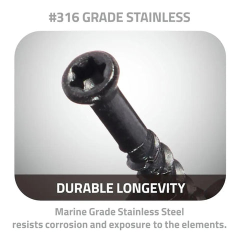 Top Shelf Hidden Deck Clips Hella Tough 316 Stainless Steel close-up showcasing durable marine grade design for long-lasting use.