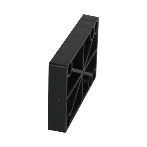 Premium H Block Riser Pads For Skateboards Offer Six Hole Mount Design, black plastic riser pad, half inch thick for elevating decks.