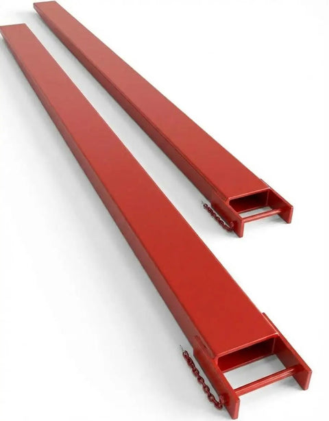 Red 96 Inch Forklift Extensions Set Workhorse Heavy Duty Alloy Steel 4600 Lbs Capacity 5.3 Inch Wide Fork Extensions For Forklifts 1 Pair