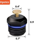 9 Pack Brass Garden Misting Nozzle with Adjustable 360 Degree Spray Half Inch Connection, close-up view showing measurements