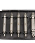 Hot Deal Stripped Screw Extractor Kit With Left Tapered Drill Bits For Easy Removal Of Damaged Bolts And Screws High Carbon Steel DIY Tool Set Five Piece Gadgets For Woodworking Pros Making Repairs A Breeze. five-piece high carbon steel screw extractor kit in case