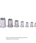 165 Pcs Rivet Nut Kit Stainless Steel 304 Pull Rivet Nuts For Auto, Metalworking, And DIY Repairs Heavy Duty High Load Capacity Surface Friendly Easy Install, Pro Grade Versatile Set For Projects, assorted sizes