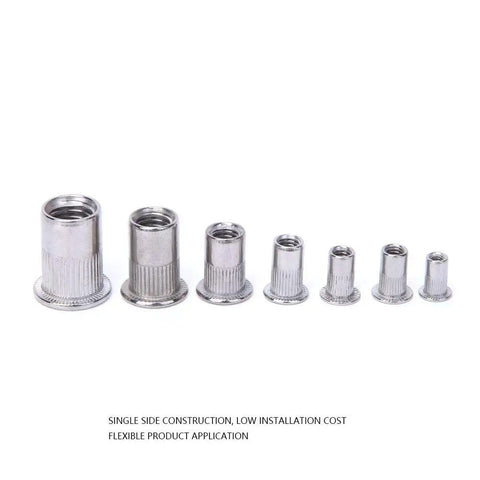 165 Pcs Rivet Nut Kit Stainless Steel 304 Pull Rivet Nuts For Auto, Metalworking, And DIY Repairs Heavy Duty High Load Capacity Surface Friendly Easy Install, Pro Grade Versatile Set For Projects, assorted sizes