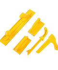 Five Piece Plastic Safety Push Block Set For Woodworking Router Tables And Household Use Includes Short Push Blocks Long Push Block V Stick Push Stick With Rubber Bottoms For Stable Accurate Workpiece Handling