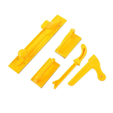 Yellow 5 piece push block and stick set for woodworking and router tables durable plastic safety blocks for router table feeding