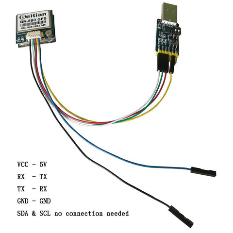 Image of BN-880 GPS Module With HMC5883 Compass Dual GNSS Support Including GPS Glonass Beidou NMEA 0183 9600bps 1Hz with wiring