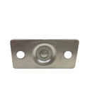 Front view of metal base from Two Piece Sliding Barn Door Roller Guide With Nylon Guide Wheels Floor Rail Roller System Heavy Duty Metal Hardware