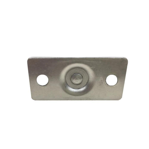 Front view of metal base from Two Piece Sliding Barn Door Roller Guide With Nylon Guide Wheels Floor Rail Roller System Heavy Duty Metal Hardware