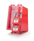 Heavy Duty Lockout Tagout Lock Box For Group Padlock Safety Station, Wall Mounted With 8 Locking Positions And 1 Key Slot, Durable ABS Construction.