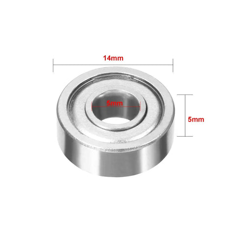 Top Shelf 10 Pack Of Double Shielded Miniature Ball Bearings 5X14X5MM Built Tough From Quality Chrome Steel For Heavy Duty Motors And Smooth Equipment Operation With Solid Heat Defense And Grease Resistant Seals