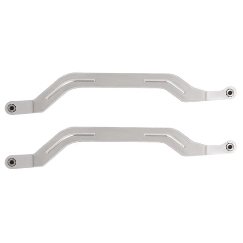 Lower Arched Radius Rods Arms For Polaris RZR XP 1000 RS1 Turbo 2014 To 2023 Aluminum Upgrade, 10mm Early Models And 12mm Late Models, Heavy Duty Off Road Steering And Suspension Enhancement, two silver arms