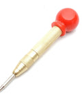 Badass 5-Inch Automatic Center Punch Gold Carbon Steel Push Tip Marks Metal And Window Breaker Escape Tool angled view