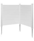 Outdoor Vinyl Privacy Fence Panels 50 Inches Wide By 50 Inches High Two Panel Set For Hiding Trash Cans AC Units And Pool Equipment Wind Resistant Backyard Enclosure That Keeps Your Space Neat HOA Friendly