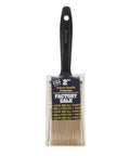 2-Inch Polyester Paintbrush With Gold Filament, Chisel Trim For Latex And Oil Paints, Black Plastic Handle, Packaging