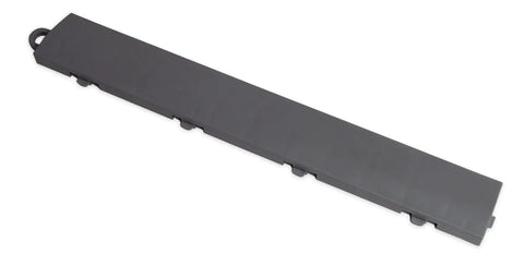 Interlocking Garage Floor Transition Edge Border For Graphite Tiles 12 Inch Beveled Border Pieces, Easy Install, single piece view