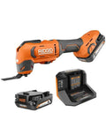 18V Cordless Oscillating Multi Tool Kit With Two 2.0Ah Batteries And Charger Quick Change Accessory System shown with components