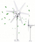 800W Horizontal Wind Turbine Generator With 12V 24V Output, 6 Nylon Blades, Built In Controller, Off Grid Home Yard Farm RV Power