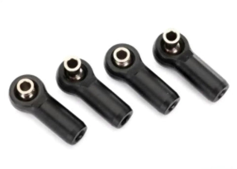 RC Car Rod Ends 4 Pack With Steel Pivot Balls, Assembled For Easy Install, Fits 77086-4 And 7797 Style Linkage, Heavy Duty Metal Hardware For Tough Bumps, Pro Grade Construction, four black rod ends