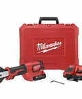 Heavy Duty Cordless Cable Cutter Kit Delivering Badass Power To Size Ratio And Killer Cutting Speed That Gets You Two Hundred Fifty Clean Pops Per Single Charge With A Tough As Nails Red Body For Slick Job Site Trade Work in red carrying case with battery and charger.