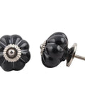 Kickass Fifty Piece Solid Black Ceramic Drawer Knobs For Kitchen Cabinet Hardware And Dresser Pulls Super Tough Rust Free Coating Quick Install Project Refresh, flower design.