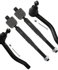 Nissan Altima And Maxima Front Suspension Kit With Outer And Inner Tie Rod Ends, 4 Piece Front End Replacement For 2013-2018 Altima And 2016-2019 Maxima, Built For Smooth Steering And Stable Handling, four black tie rods on white background