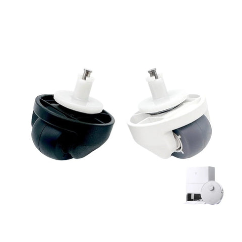 CKSOFBAOT front caster wheels, black and white, for ECOVACS robot vacuums (front/side view).